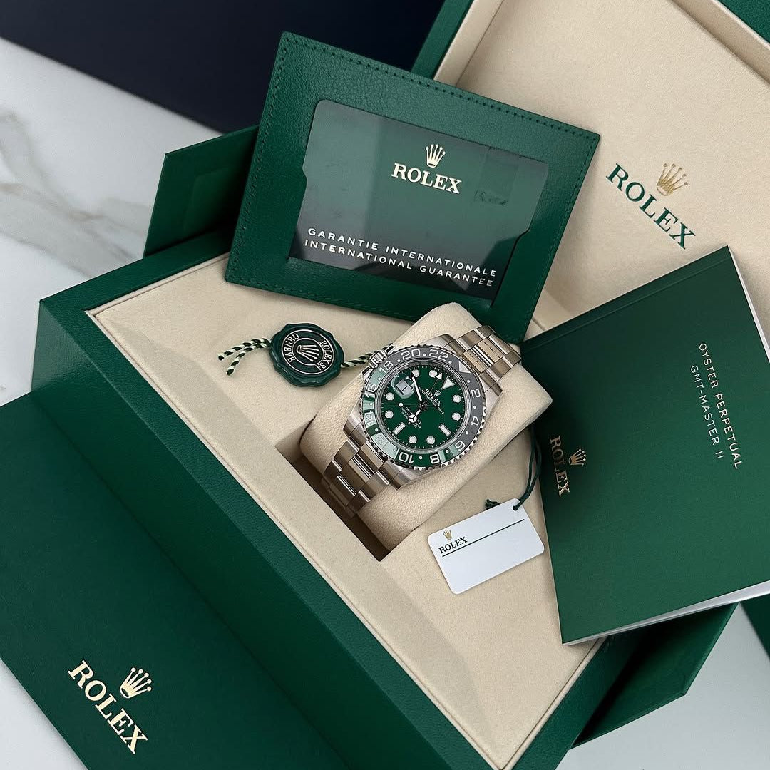 Luxury Rolex GMT Master II Automatic Green Dial Ceramic Bezel Stainless Steel Men’s Watch – Luxevion