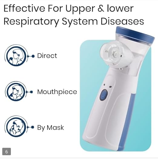 White and Blue Portable Nebulizer with Kids and Adults Masks
