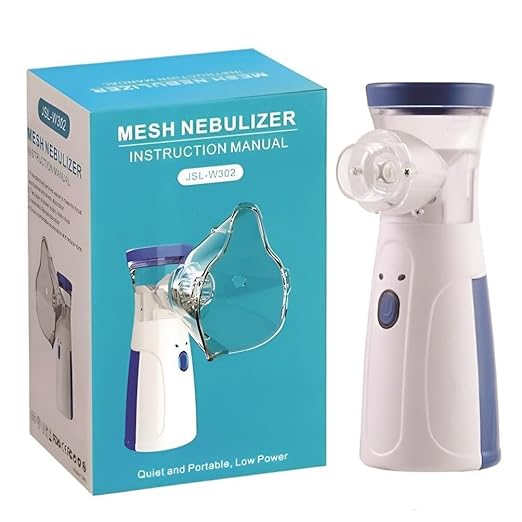 Luxevion JSL-W302 Portable Mesh Nebulizer for Kids & Adults – White and Blue