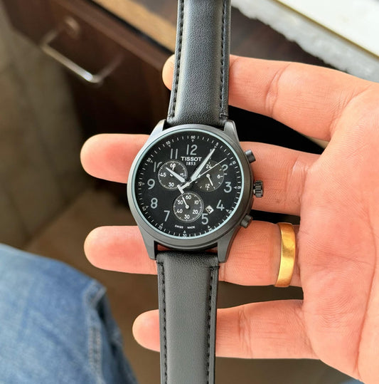 Luxevion Tissot T-Sport Chrono XL Classic Men’s Watch – Black Dial, Stainless Steel, Swiss Luxury Chronograph