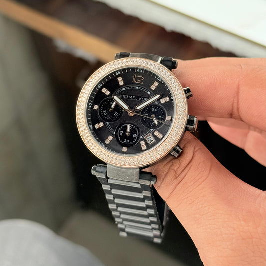 Michael Kors MK5885 black chronograph watch for women – Luxevion