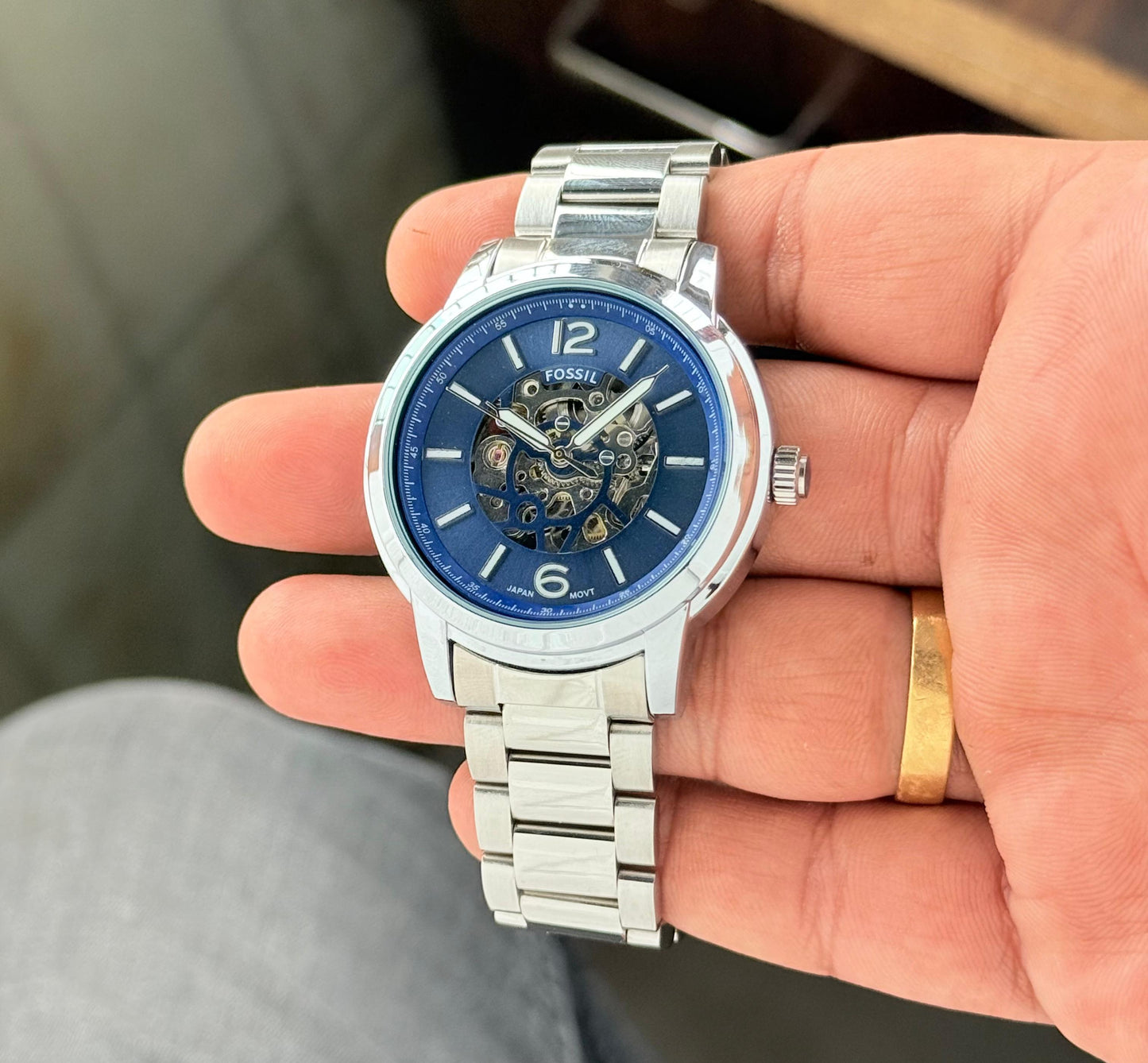 Stylish Branded Watch for Men – Fossil Heritage Automatic Blue Dial